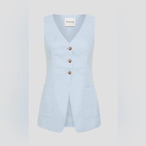 Posse Lorenzo Vest and Parker Trousers Set, M, Silver Blue - Picture 7 of 11